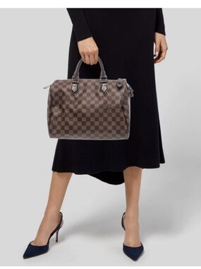 Designer inspired hobo  Brown Checkered Women's Tote Bag w/ dust bag & lock